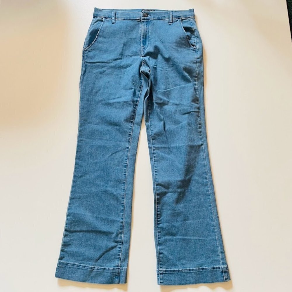 NWT Banana Republic Trouser Jeans Straight Light Wash Blue High Rise 12